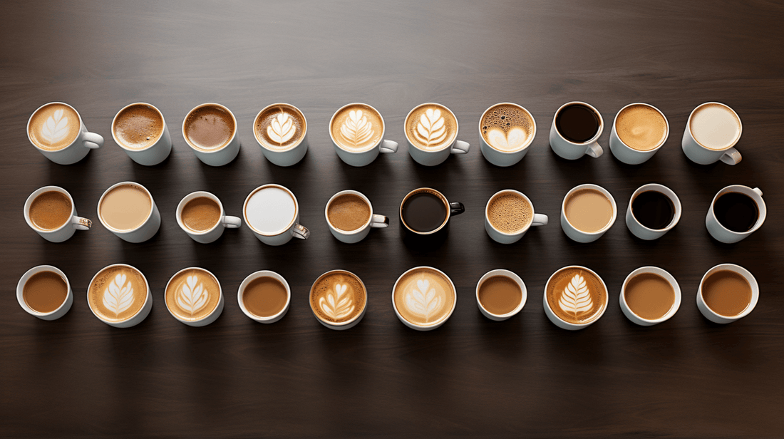 A variety of coffee cups of different sizes and styles