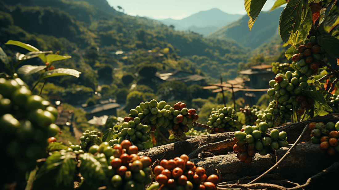 Coffee bean plantation and coffee beans