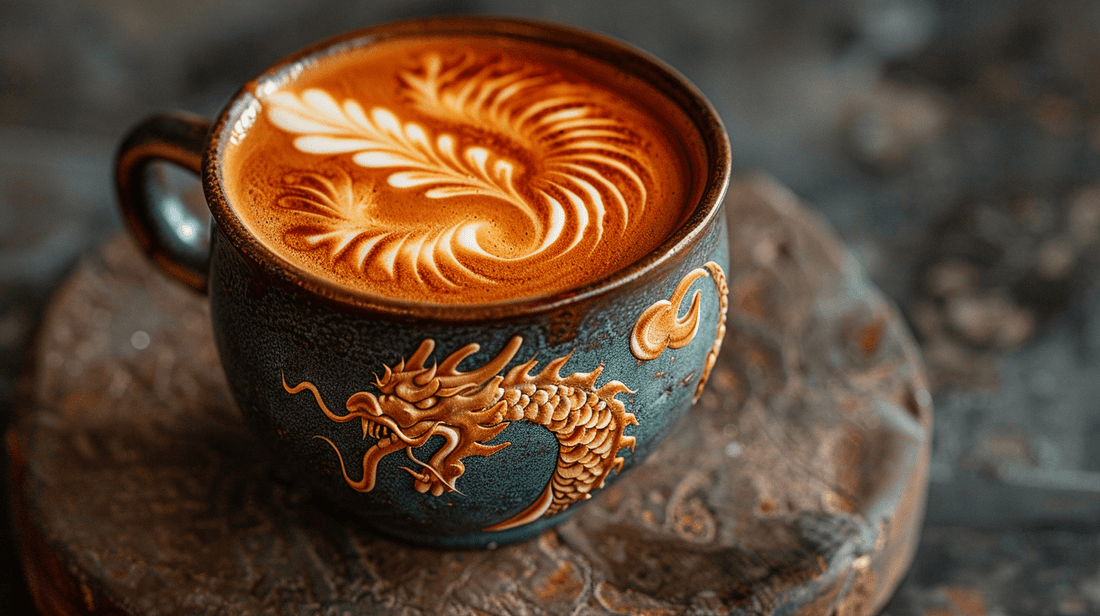 Dragon cup with latte art