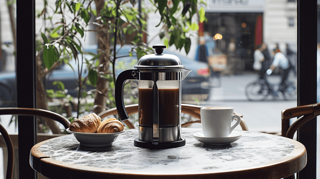 French Press in a Cafe in Paris