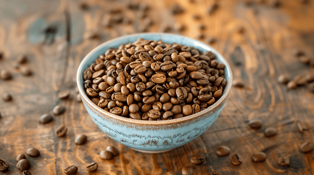 Light roast coffee in a bowl