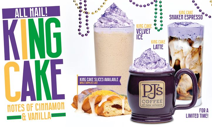 Mardi Gras Magic - PJ’s Coffee Unveils King Cake-Inspired Treats