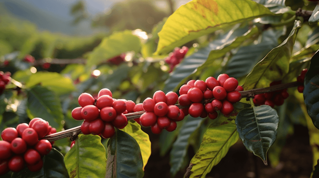 Red catuai coffee plant in Molokai Hawaii