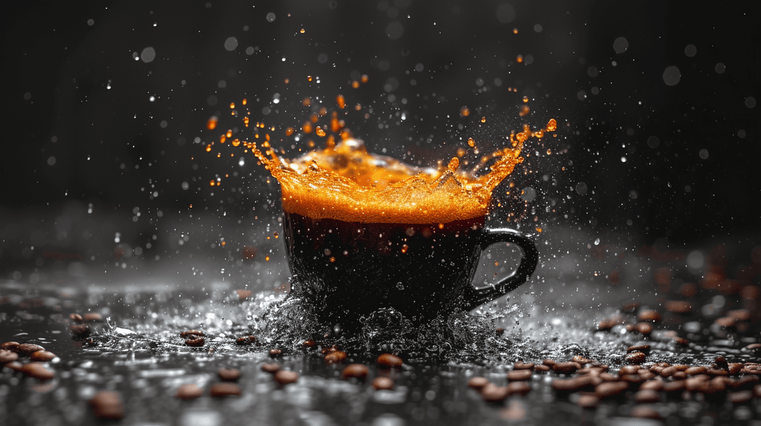 Coffee cup exploding in the rain