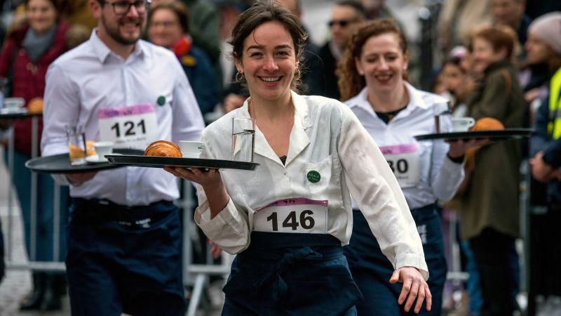 Paris Waiters Dash in Café Race Extravaganza