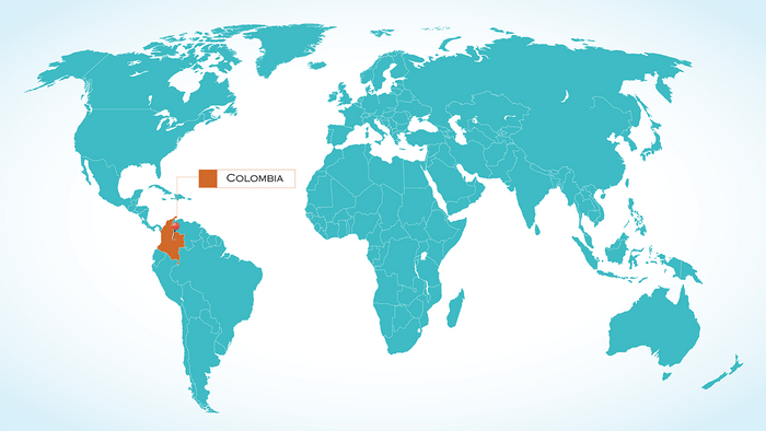 Colombia World Map- Ospina Coffee